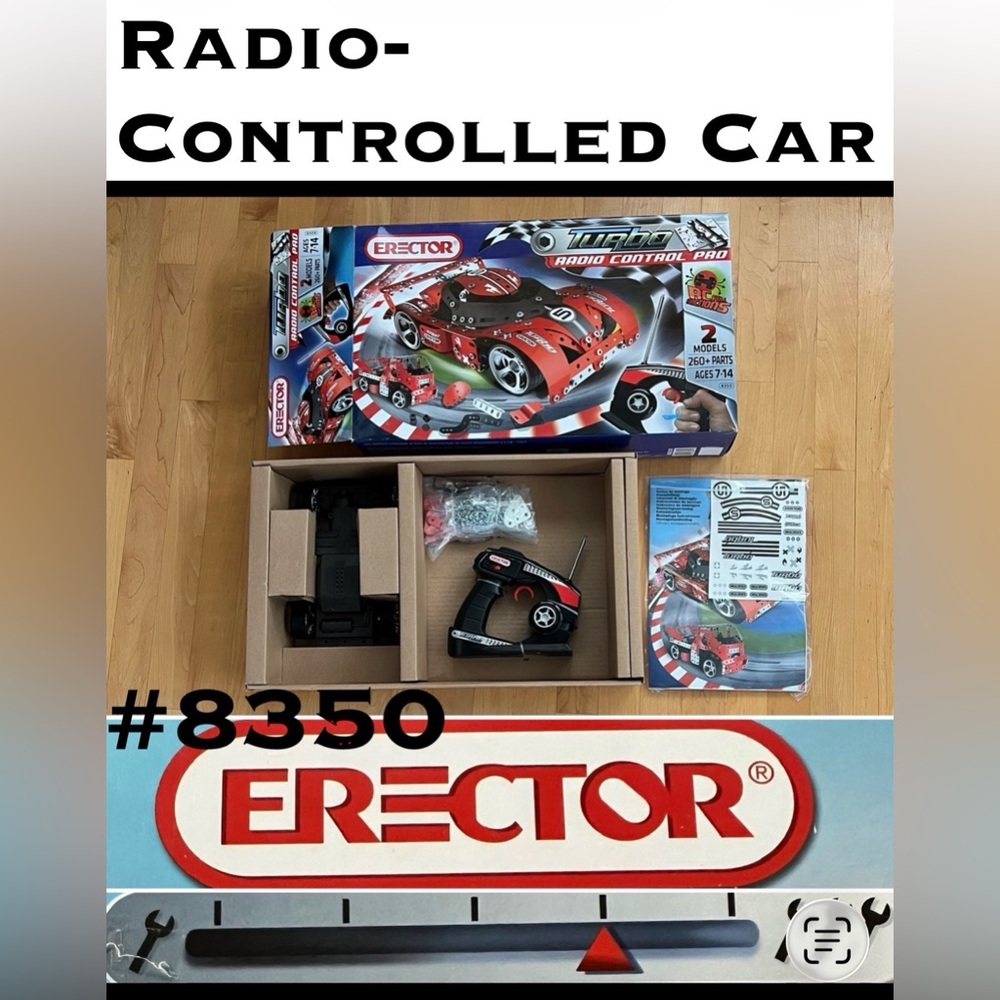 🆕2005 VTG Erector Meccano Turbo RC Pro #8350 2-in-1 Radio Control Kit Open Box
